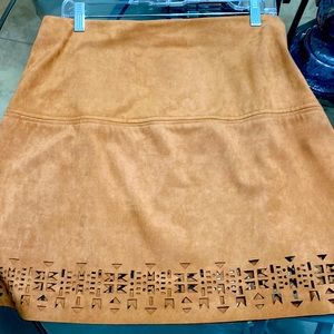Faux suede tan skirt